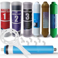 IONO  7 Aşamalı Standart Membranlı Mineral ve Alkali Filtreli Açık Kasa Su Arıtma Filtre Seti