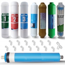 IONO  8 Aşamalı Standart Membranlı Detox-Mineral ve Alkali Inline 12 Inch Kapalı Kasa Su Arıtma Filtre Seti